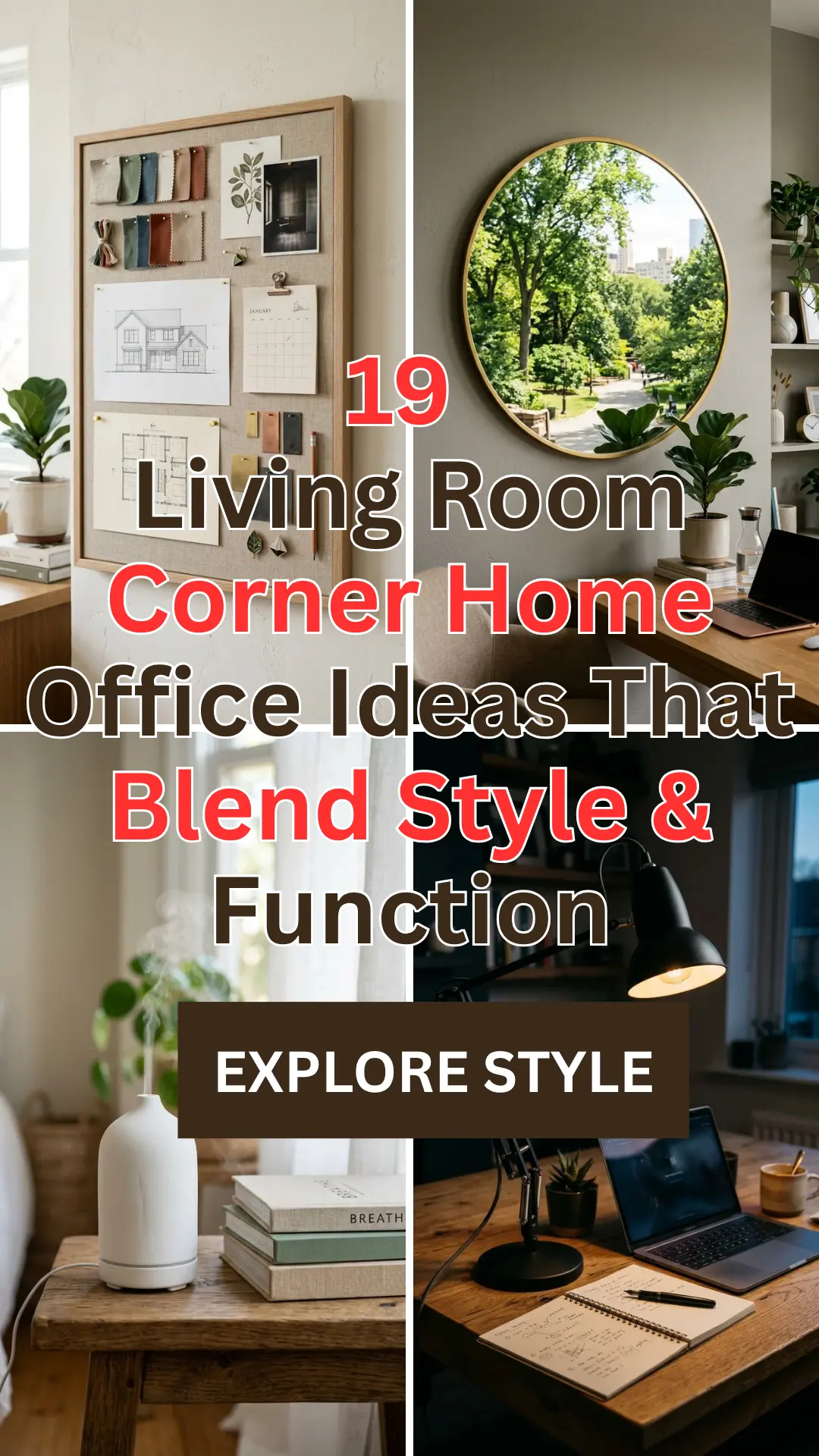 19 Living Room Corner Home Office Ideas That Blend Style & Function